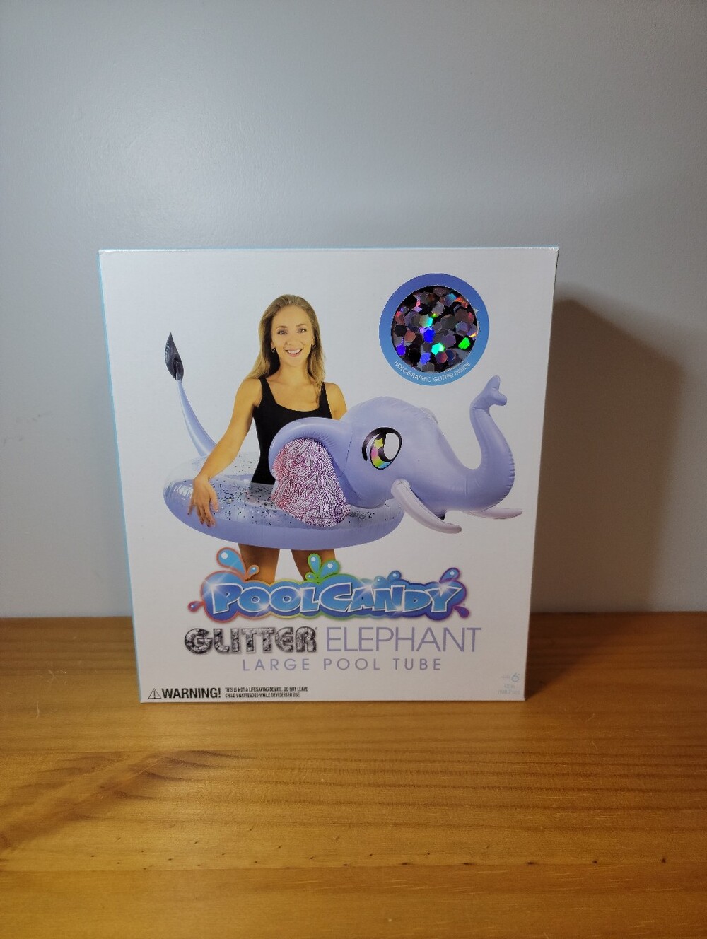Inflatable Elephant Pool Tube Jumbo 42 inch Glitter PoolCandy